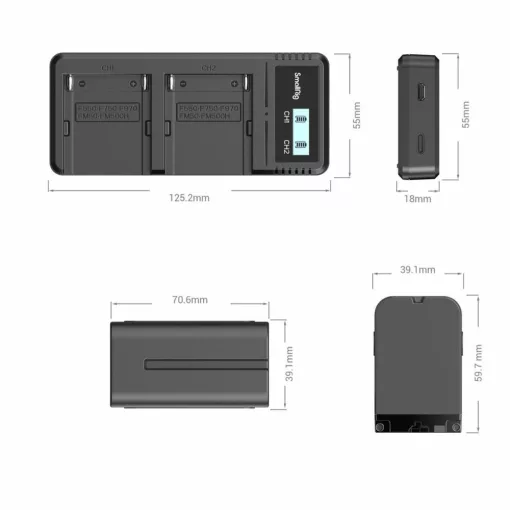 SmallRig 3823 NP-F970 Dupla töltő és akku szett