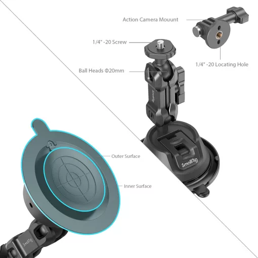 SmallRig 4193 Tapadókorong Dupla gömbfejjel - Action Kamerákhoz (SC-1K)
