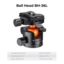 K&F Concept BH-36L állvány gömbfej, 16kg teherbírás, vízmérték, arca swiss, 3/8"-1/4" (KF-31-044V1)
