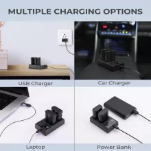 K&F Concept hordozható dupla MH-25 akkumulátor töltő, USB-C, 2db EN-EL15 akkumulátorhoz (KF-28-0006)