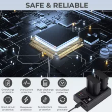 K&F Concept hordozható dupla MH-25 akkumulátor töltő, USB-C, 2db EN-EL15 akkumulátorhoz (KF-28-0006)