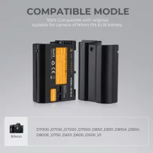 K&F Concept hordozható dupla USB-C akkumulátor MH-25 töltő + 2db EN-EL15 akkumulátor 2100mAh (KF-28-0012)