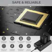 K&F Concept hordozható dupla USB-C akkumulátor MH-25 töltő + 2db EN-EL15 akkumulátor 2100mAh (KF-28-0012)