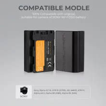 K&F Concept hordozható dupla USB-C akkumulátor BC-QZ1 töltő + 2db FZ100 akkumulátor 2280mAh (KF-28-0016)