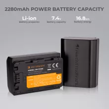 K&F Concept hordozható dupla USB-C akkumulátor BC-QZ1 töltő + 2db FZ100 akkumulátor 2280mAh (KF-28-0016)