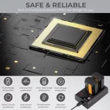 K&F Concept hordozható dupla USB-C akkumulátor BC-QZ1 töltő + 2db FZ100 akkumulátor 2280mAh (KF-28-0016)