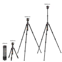 K&F Concept K254C2 karbon állvány, BH-36L gömbfej, 162cm magasság, 8kg teherbírás (KF-09-123)