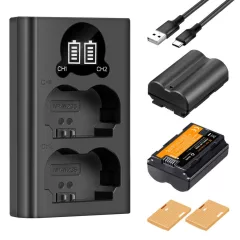   K&F Concept hordozható dupla USB-C akkumulátor NP-W235 töltő + 2db NP-W235 akkumulátor 2200mAh (KF-28-0018)