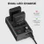   K&F Concept hordozható dupla USB-C akkumulátor MH-24 töltő + 2db EN-EL14 akkumulátor 1050mAh (KF-28-0020)