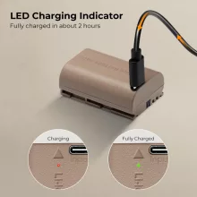 K&F Concept LP-E6NH akkumulátor 2250mAh, USB-C csatlakozóval (KF-28-0022)
