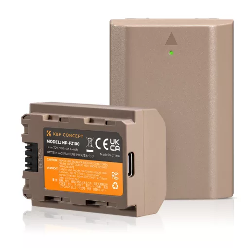 K&F Concept NP-FZ100 akkumulátor 2280mAh, USB-C csatlakozóval (KF-28-0023)