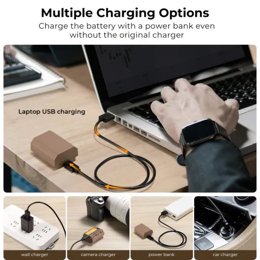K&F Concept NP-FZ100 akkumulátor 2280mAh, USB-C csatlakozóval (KF-28-0023)