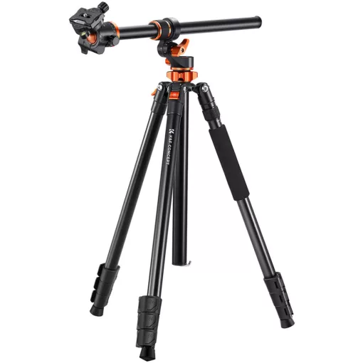 K&F Concept T254A7+BH-28L állvány + monopod, elforgatható középoszloppal, fekete-narancs (KF-09-119)