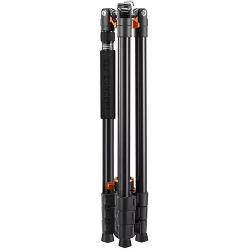K&F Concept T254A7+BH-28L állvány + monopod, elforgatható középoszloppal, fekete-narancs (KF-09-119)