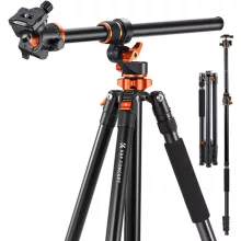 K&F Concept T254A7+BH-28L állvány + monopod, elforgatható középoszloppal, fekete-narancs (KF-09-119)