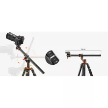 K&F Concept T254A7+BH-28L állvány + monopod, elforgatható középoszloppal, fekete-narancs (KF-09-119)