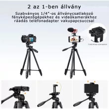 K&F Concept B174A1 állvány, telefontartó adapterrel, bluetooth kioldóval (KF-09-125)