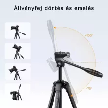 K&F Concept B174A1 állvány, telefontartó adapterrel, bluetooth kioldóval (KF-09-125)