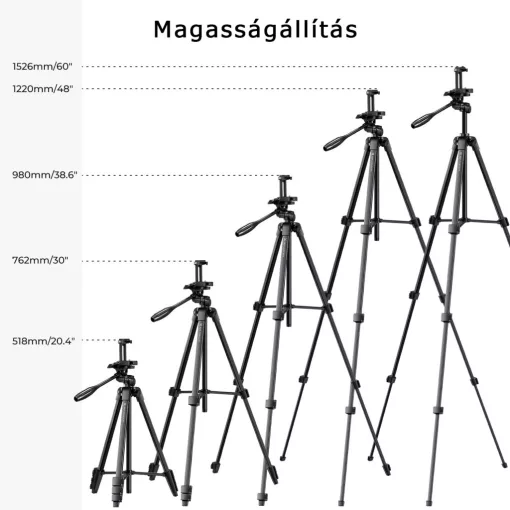 K&F Concept B174A1 állvány, telefontartó adapterrel, bluetooth kioldóval (KF-09-125)