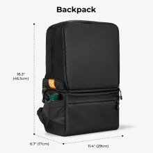 K&F Concept Collapsible Backpack 22L, fotós hátizsák, oldaltáskáva csukható, fekete (KF-13-129)