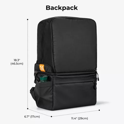 K&F Concept Collapsible Backpack 22L, fotós hátizsák, oldaltáskáva csukható, fekete (KF-13-129)