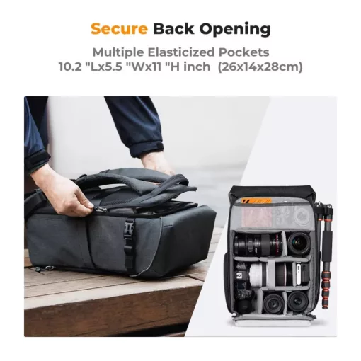 K&F Concept Beta Backpack Urban Wander 20L, fotós hátizsák, sötétszürke (KF-13-066V14)