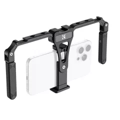   K&F Concept telefon rig, cage, univerzális keret, összecsukható, 3db vakupapucs, állványmenet (KF-31-092)