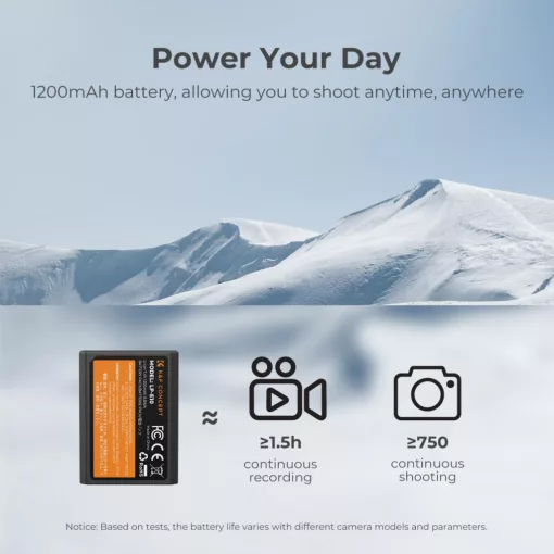 K&F Concept hordozható dupla USB-C akkumulátor LC-E10 töltő + 2db LP-E10 akkumulátor 1200mAh (KF-28-0028)