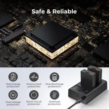 K&F Concept hordozható dupla USB-C akkumulátor LC-E10 töltő + 2db LP-E10 akkumulátor 1200mAh (KF-28-0028)