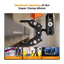 K&F Concept multifunkciós rögzítő bilincs, satu, magic arm, telefontartó adapter, Gopro adapter (KF-31-083)
