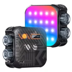   K&F Concept RGB LED lámpa, 2500-9900K, CRI 96+, 2000mAh, 21 fényeffekt, fekete (KF-34-036)