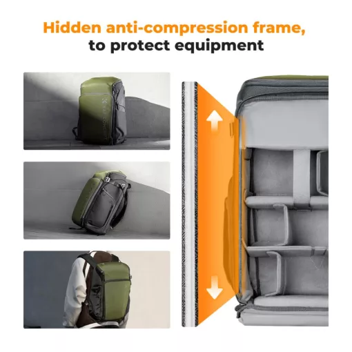 K&F Concept Alpha Air fotós hátizsák 25L, zöld (KF-13-128V1)