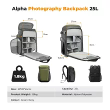 K&F Concept Alpha Air fotós hátizsák 25L, zöld (KF-13-128V1)