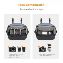 K&F Concept Urban Wander 10L, fotós oldaltáska, szürke barna (KF-13-133)