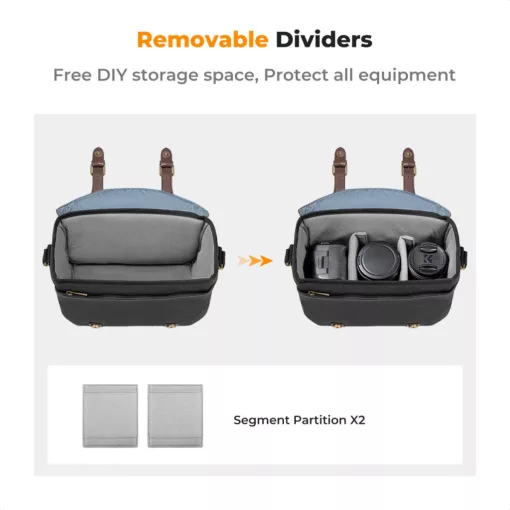 K&F Concept Urban Wander 10L, fotós oldaltáska, szürke barna (KF-13-133)