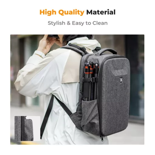 K&F Concept hardshell professzionális kamera hátizsák, 22L, 15.6 laptop zseb, szürke (KF-13-134V4)