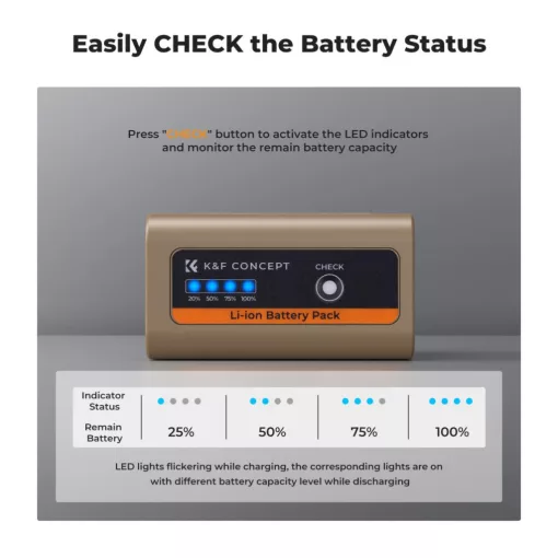 K&F Concept NP-F970 akkumulátor 10500mAh, USB-C csatlakozóval (KF-28-0036)
