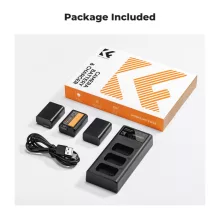 K&F Concept hordozható tripla USB-C akkumulátor BC-TRW töltő, LCD + 3db FW50 akkumulátor 1100mAh (KF-28-0037)