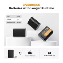 K&F Concept hordozható tripla USB-C akkumulátor BC-QZ1 töltő, LCD + 3db FZ100 akkumulátor 2280mAh (KF-28-0038)