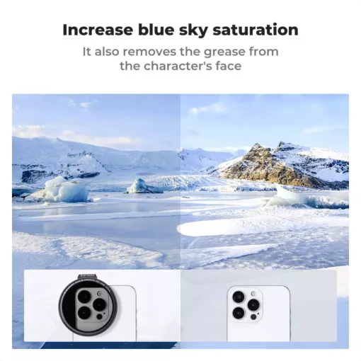 K&F Concept unverzális szűrőtartó mobiltelefonokhoz, CPL szűrő, mágneses szűrő csatlakozás, 67mm (KF-01-2673)