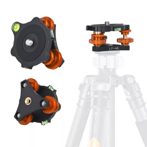 K&F Concept LP-48 állványfej, 3db szintező, 2db vízszintjelző, 15kg teherbírás (KF-31-104)
