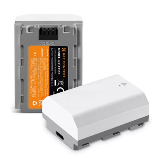 K&F Concept NP-FZ100 akkumulátor, 2db, 2600mAh, USB-C csatlakozóval (KF-28-0034S1)