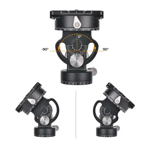 K&F Concept VH-60L dupla panoráma állvány fej, 10kg teherbírás, arca swiss, vízszintjelző (KF-31-103)
