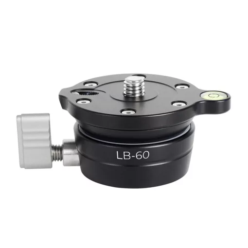 K&F Concept LB-60 panoráma állvány fej, 10kg teherbírás, 3/8"-os csatlakozás, vízszintjelző (KF-31-102)