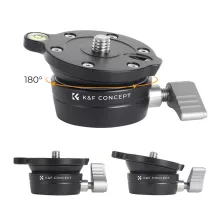 K&F Concept LB-60 panoráma állvány fej, 10kg teherbírás, 3/8"-os csatlakozás, vízszintjelző (KF-31-102)