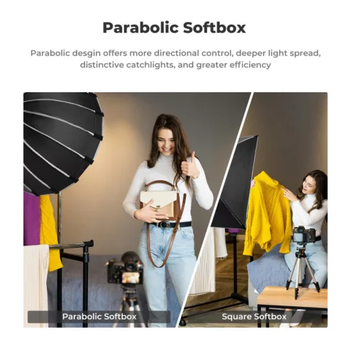 K&F Concept 90cm átmérőjű, parabolic softbox, gyorscsatlakozás, méhsejt rács, Bowens csatlakozás (KF-18-0008V1)