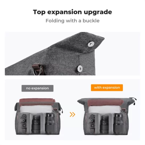 K&F Concept Urban Wander 8L, fotós oldaltáska, szürke (KF-13-186)