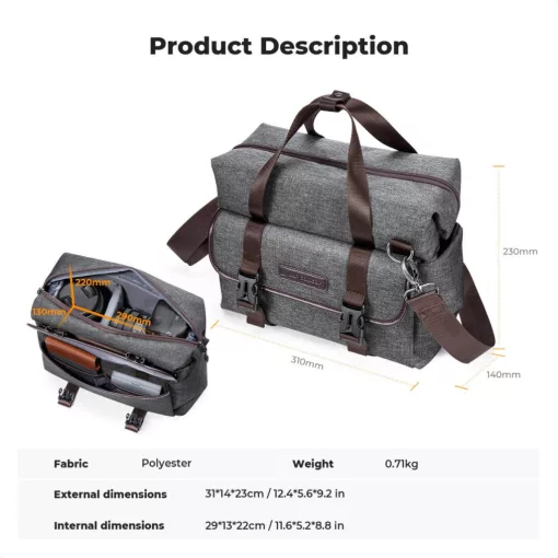 K&F Concept Urban Wander 8L, fotós oldaltáska, szürke (KF-13-186)