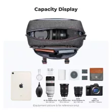 K&F Concept Urban Wander 8L, fotós oldaltáska, szürke (KF-13-186)