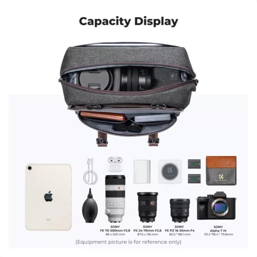 K&F Concept Urban Wander 8L, fotós oldaltáska, szürke (KF-13-186)